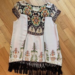Anthropologie Fringe Boho Top